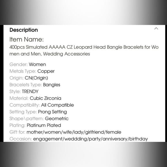 Elegant Silver Leopard Bangle - Picture 8 of 11